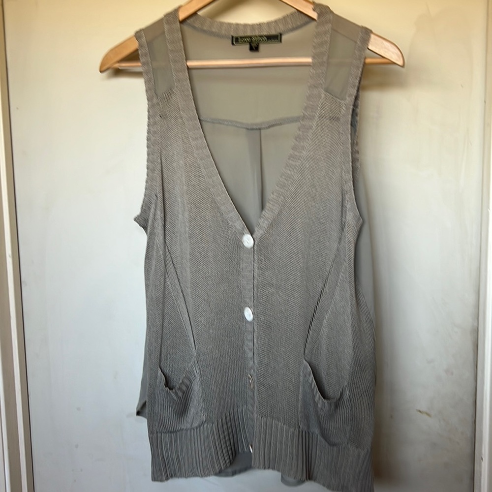 Love Stitch Light Olive Color with Buttons…Vest Top